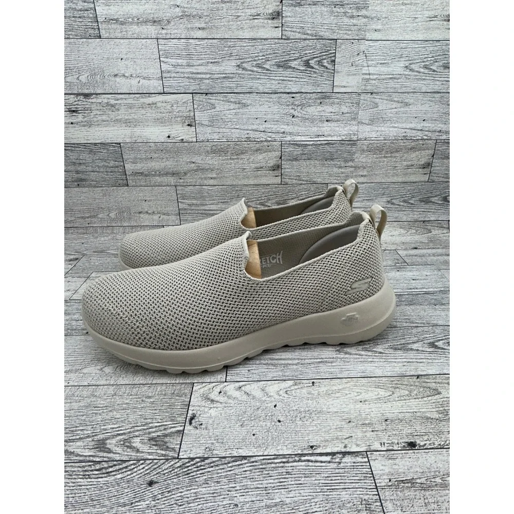 Skechers Go Walk Joy Women Sz 7 Taupe Mesh Slip On Walking Shoes 124187 TPE